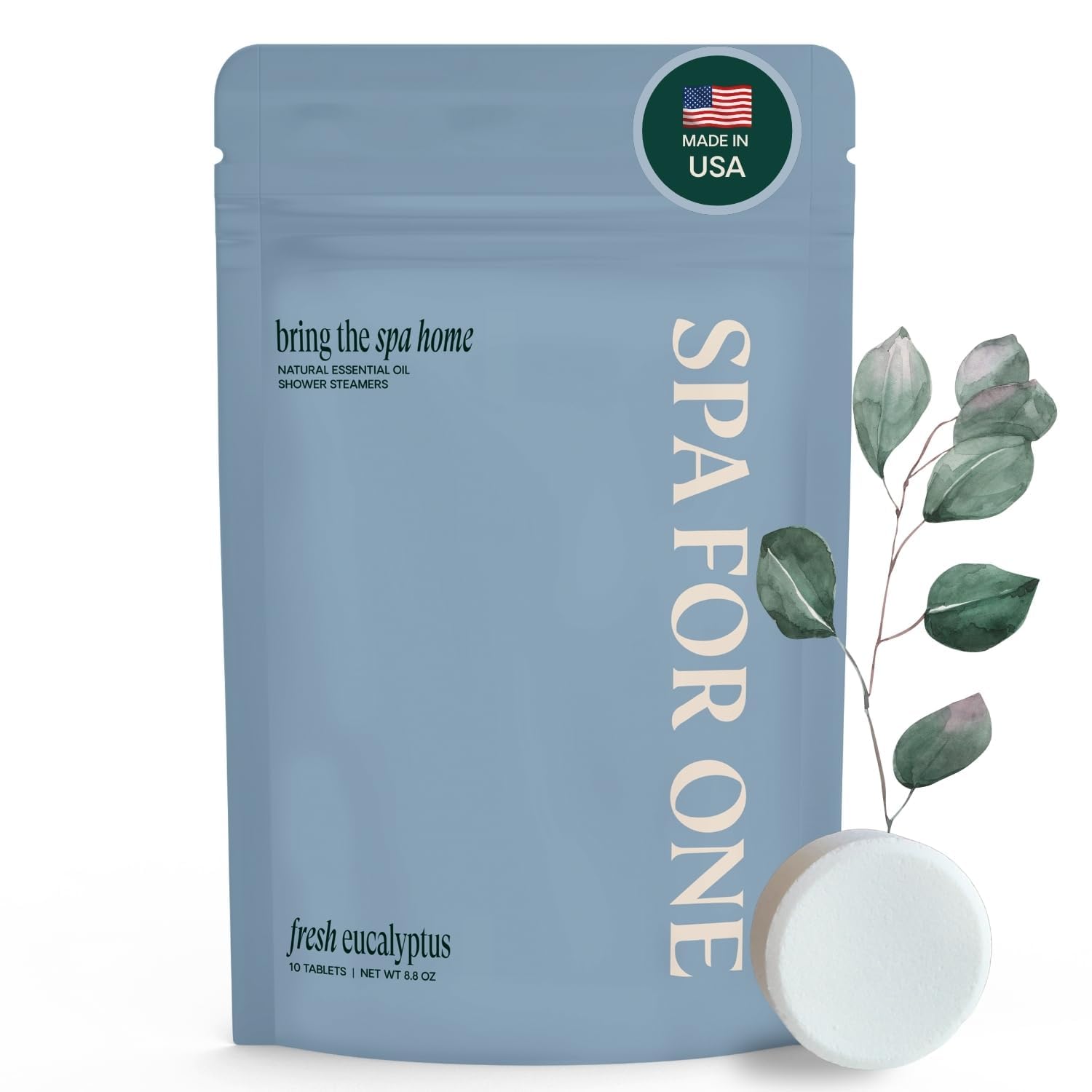 Spa For One Shower Steamers Aromatherapy 10 Pack - Made in USA with Natural Essential Oils – Mother’s Day Gifts, Birthday Gifts for Women and Men,