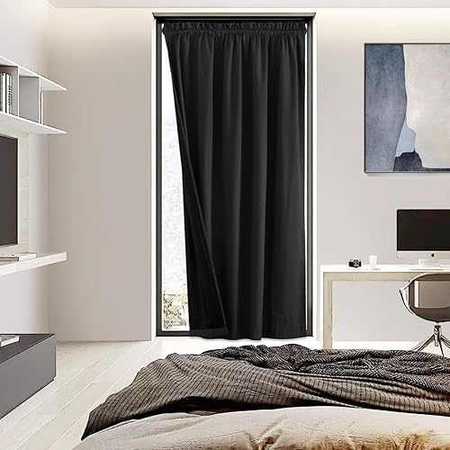 Miniatura 2 de NICETOWN Cortinas 100% opacas para dormitorio de 84 pulgadas de largo, tratamientos de ventanas opacas portátiles, persianas ligeras con aislamiento