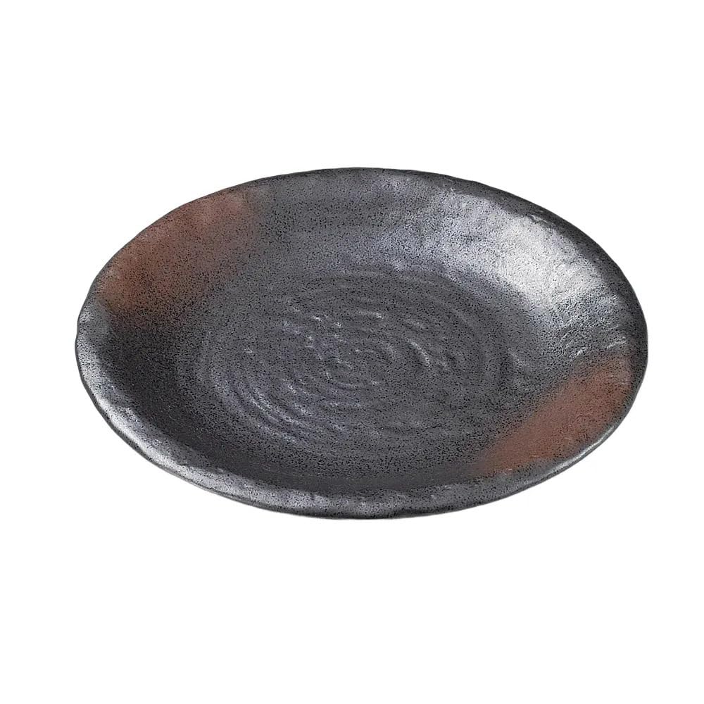 Amazon.co.jp: 備前風石目9.0皿 | 大皿 [ 27.5×3.5㎝ ] : ホーム＆キッチン