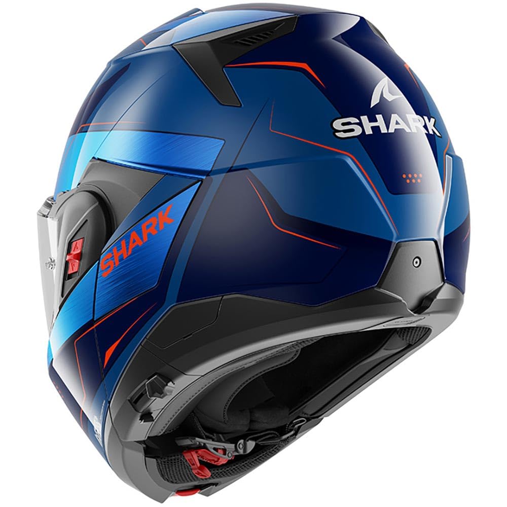 SHARK, Modularer Motorradhelm OXO MEKARIUM Blue Chrome Orange BUO, XS