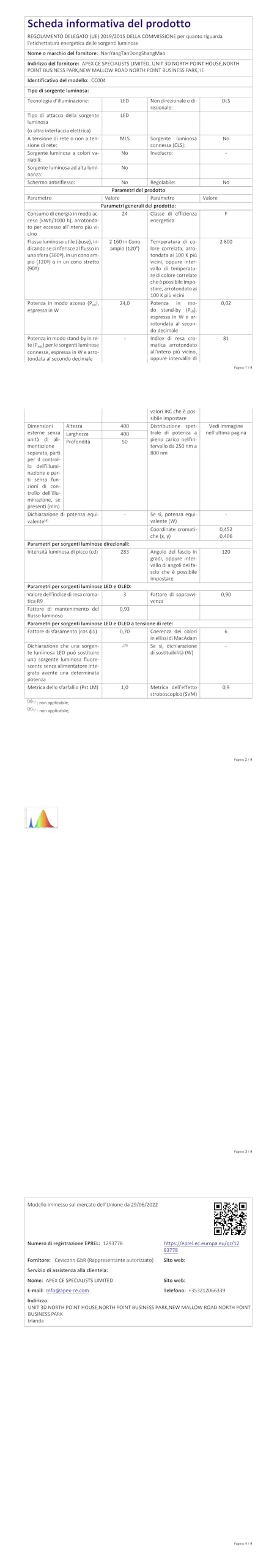 Ventilatore Da Soffitto Con Luce LED 40W, 52cm, 6 Pale, Telecomando, 3 Velocità E 3 Temperature Colore, Timer, Silenzioso