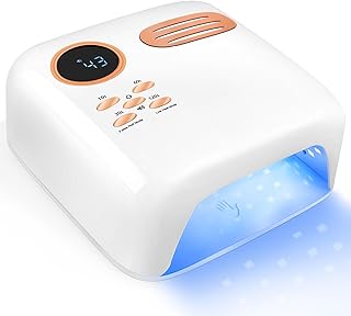 Linssy UV Nail Lamp,72W Professional UV LED Nail Lamp for Gel Nails, Gel UV Led Nail Lamp with 4 Timer Setting,and LCD Display, False Nail Mode