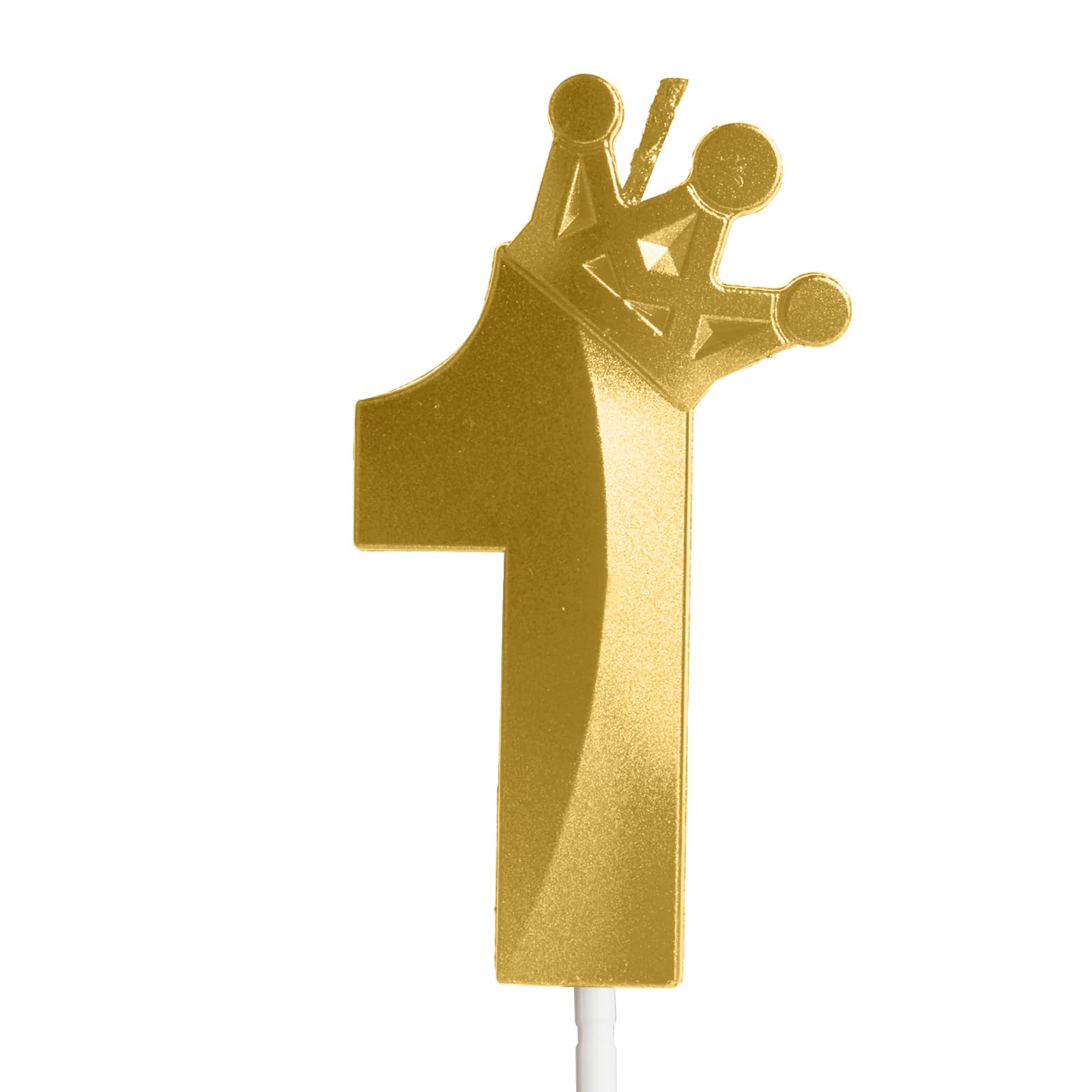 Photo 1 of 1st Gold Birthday Crown Candle, Number 1, Cake Topper Decorations for First Birthday Party Anniversary