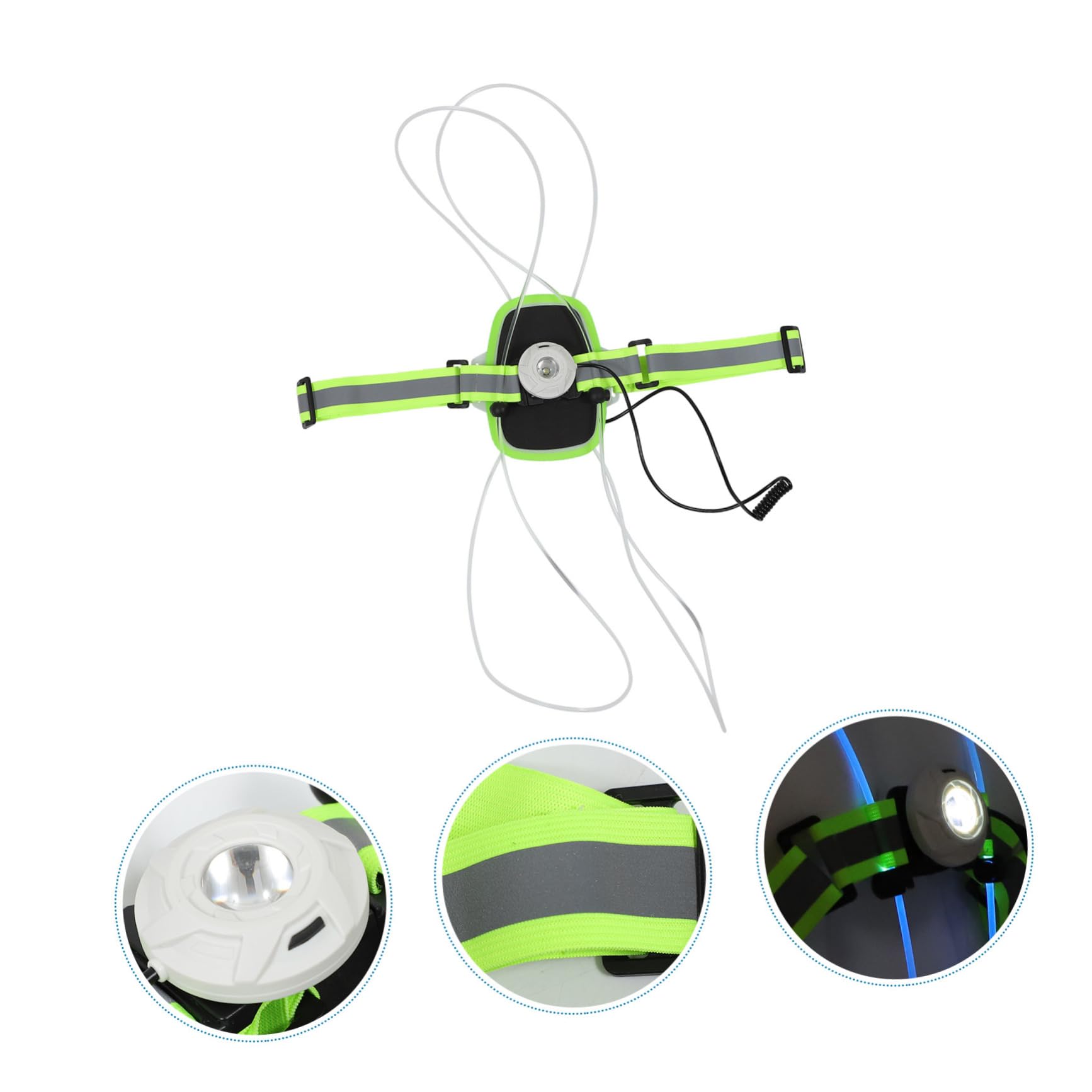 UPKOCH Gilet Riflettente Luminoso Ricaricabile 1200mah in Poliestere ABS | Gilet di Sicurezza Fluorescente per Sicurezza, Modalità Multiple, Altezza Regolabile, Accessori Running per Notte