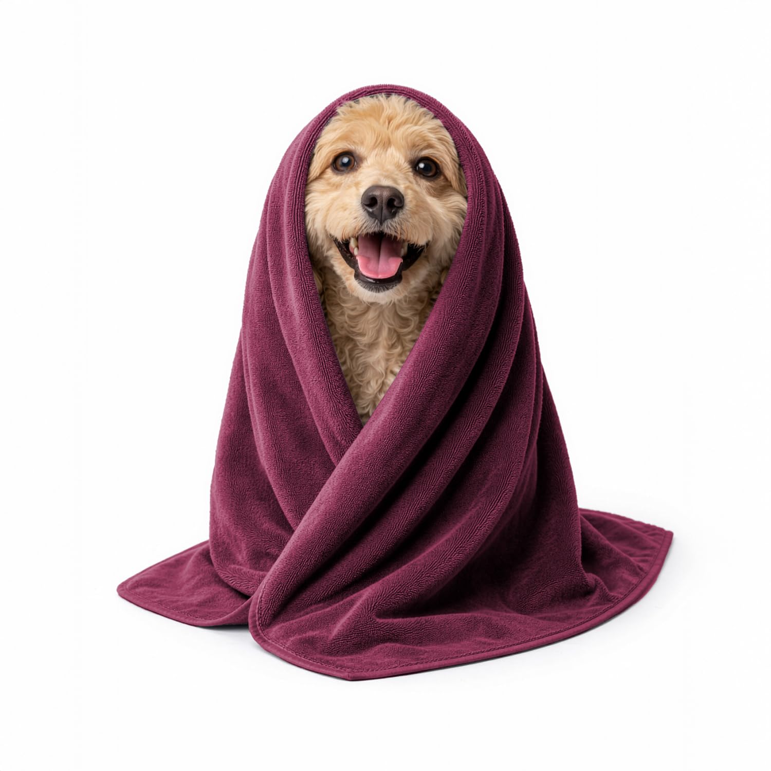 Sassoon Small Pet Towels | Ultra Soft & Microfiber | Quick Drying | Machine Washable | Color - Chestnut (Pack of 2)