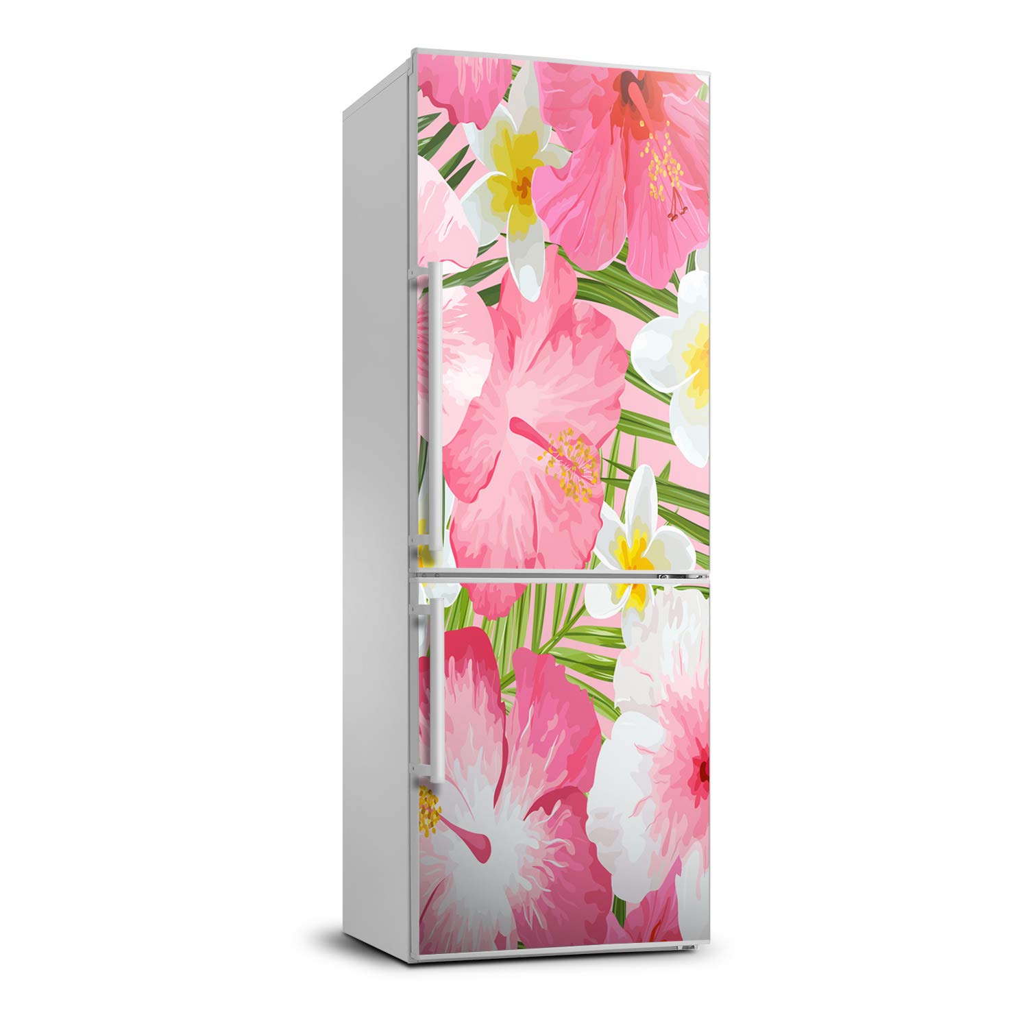 Película autoadhesiva de flores tropicales para decorar la nevera y la cocina de casa