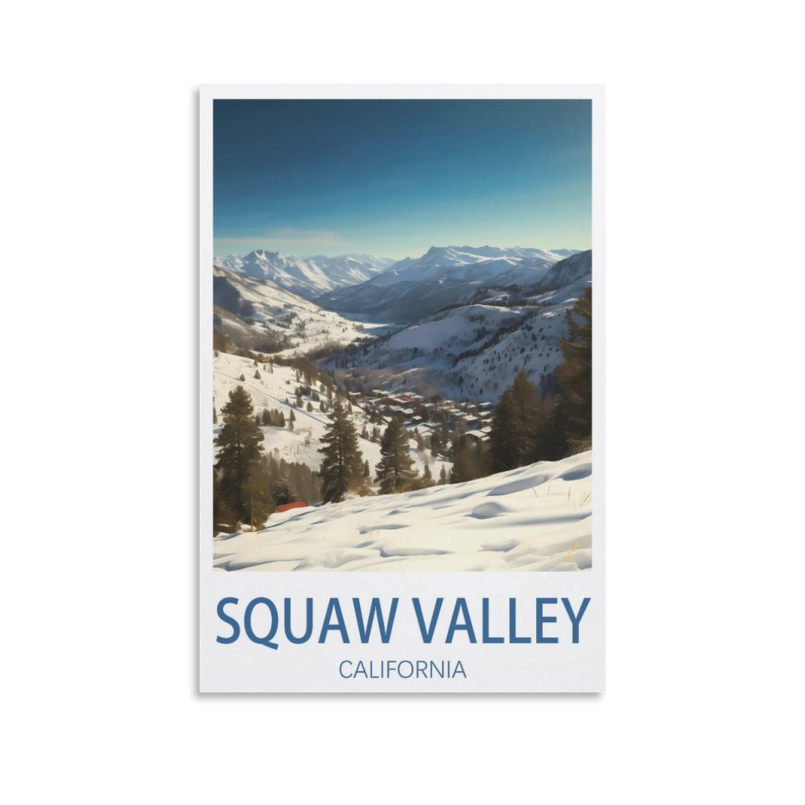 EZMLFA 5D Diamond Art Kits for Beginner,Squaw Valley California,Diamond Picture Art for Beginner, DIY Gem Cross Stitch Creative Gift Home Wall Decor 40x40cm