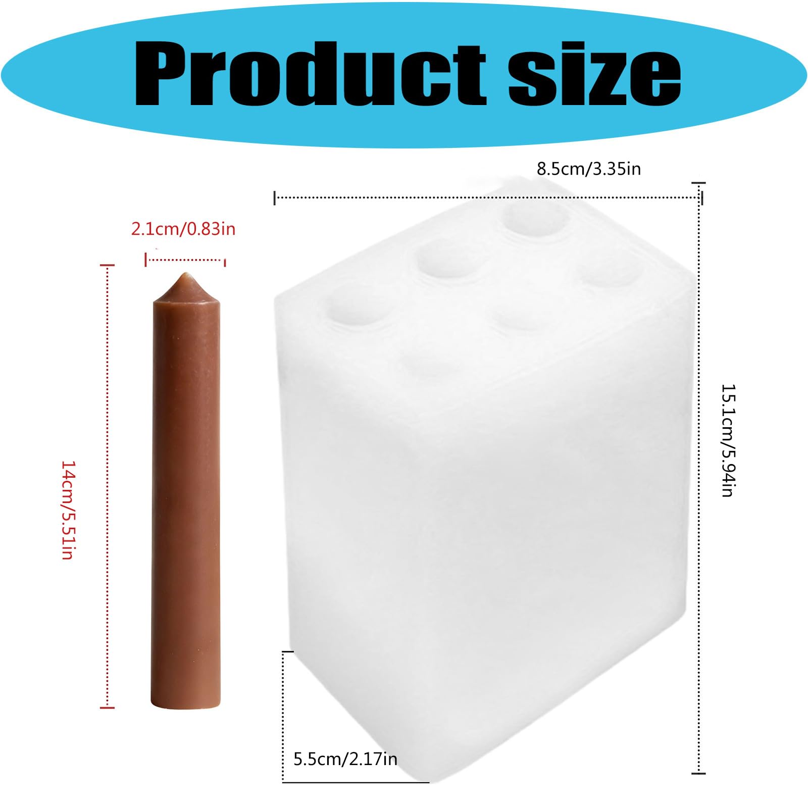 Molde de vela de silicona para largo con materiales de calidad alimentaria y diseños de fácil liberación Molde de silicona de calidad alimentaria