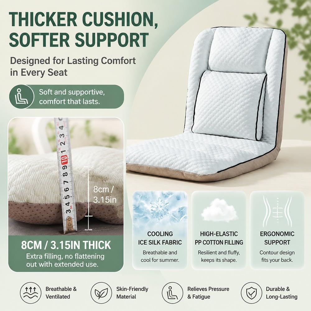 Coussin Fauteuil Roulant Anti-escarres, Coussin D’Assise Et Dossier Respirant, Set Rembourré Confortable pour Chaise Roulante, Soutien Ergonomique Hôpital,Quotidienne
