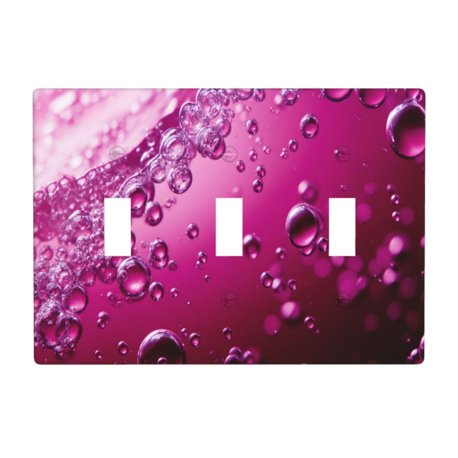 Bubbles Rising in Grape Liquid Light Switch Covers 3 Gang Triple Toggle Wall Plate Switchplate Electrical Faceplate for Bathroom Kitchen Bedroom Decor