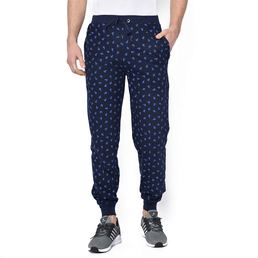 Cotton Blended Regular Fit Navy Blue Pyjamas for Men -493-V-284-image-45