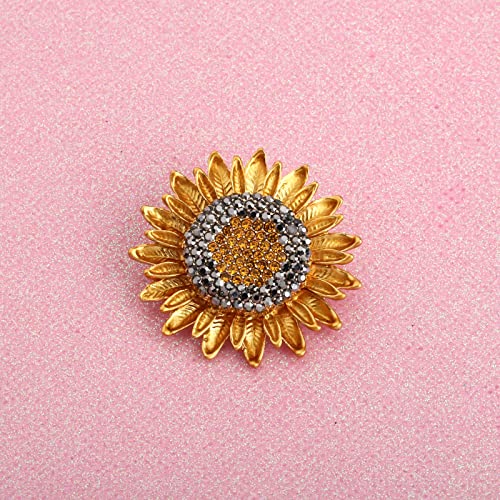 FEELMEM Keep Your Face Always Towards The Sunshine Sunflower Brooch Pin Encouragement Gift Long Distance Friendship Jewelry3