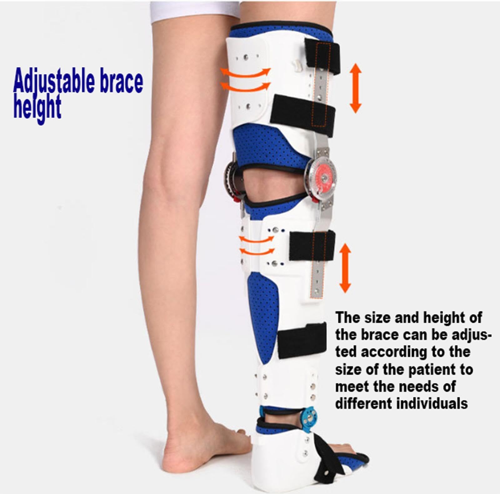 Rodillera Articulada ROM Inmovilizador de Rodilla Postoperatorio Rodillera Pierna Ortopédica Patelar Estabilizador Rodillera de Bloqueo con Estabilizadores Laterales Para ACL,Meniscus Tear,Right