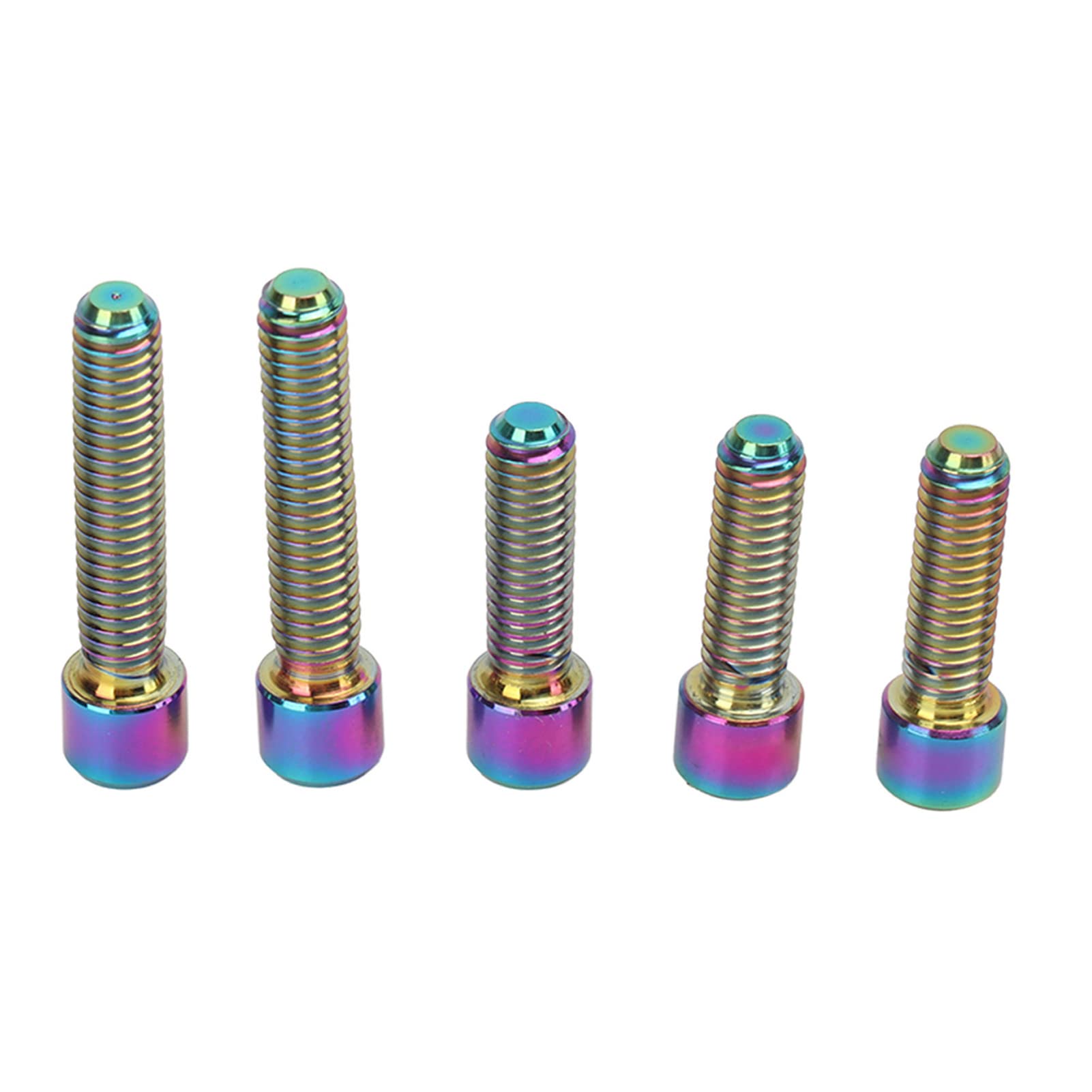 Baxnore 5PCS Ti Alloy Derailleur Screws, Lightweight Cage Screws, Rustproof Front Rear Derailleur Screw, Compact Derailleur Limit Screw for Mountain Bikes (Colorful)