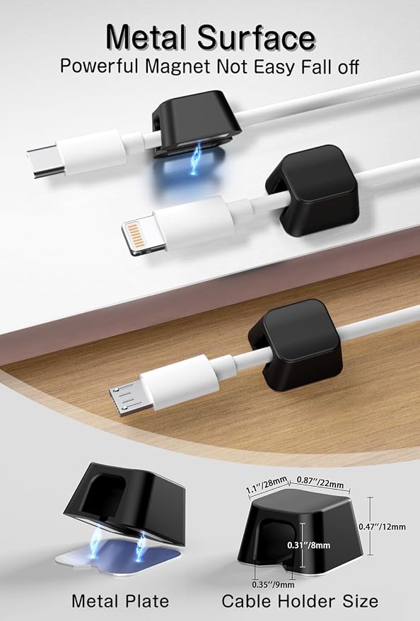 Organizador magnético para cables Viaky 8 piezas negro miniatura 6