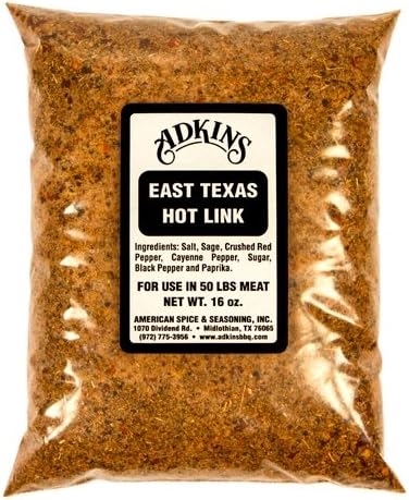 Adkins East Texas Hotlink Hot Link Sausage Seasoning 16 OZ All Natural