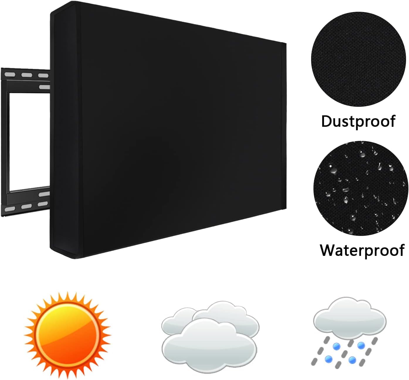 MaxAwe copertura per TV da esterni 118 x 74 x 14 cm resistente alle intemperie nero