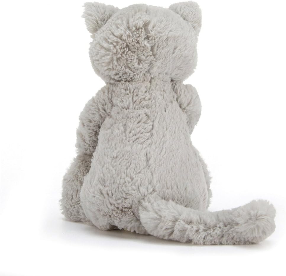 Jellycat Bashful Grey Kitty Stuffed Animal, Medium, 12 inches