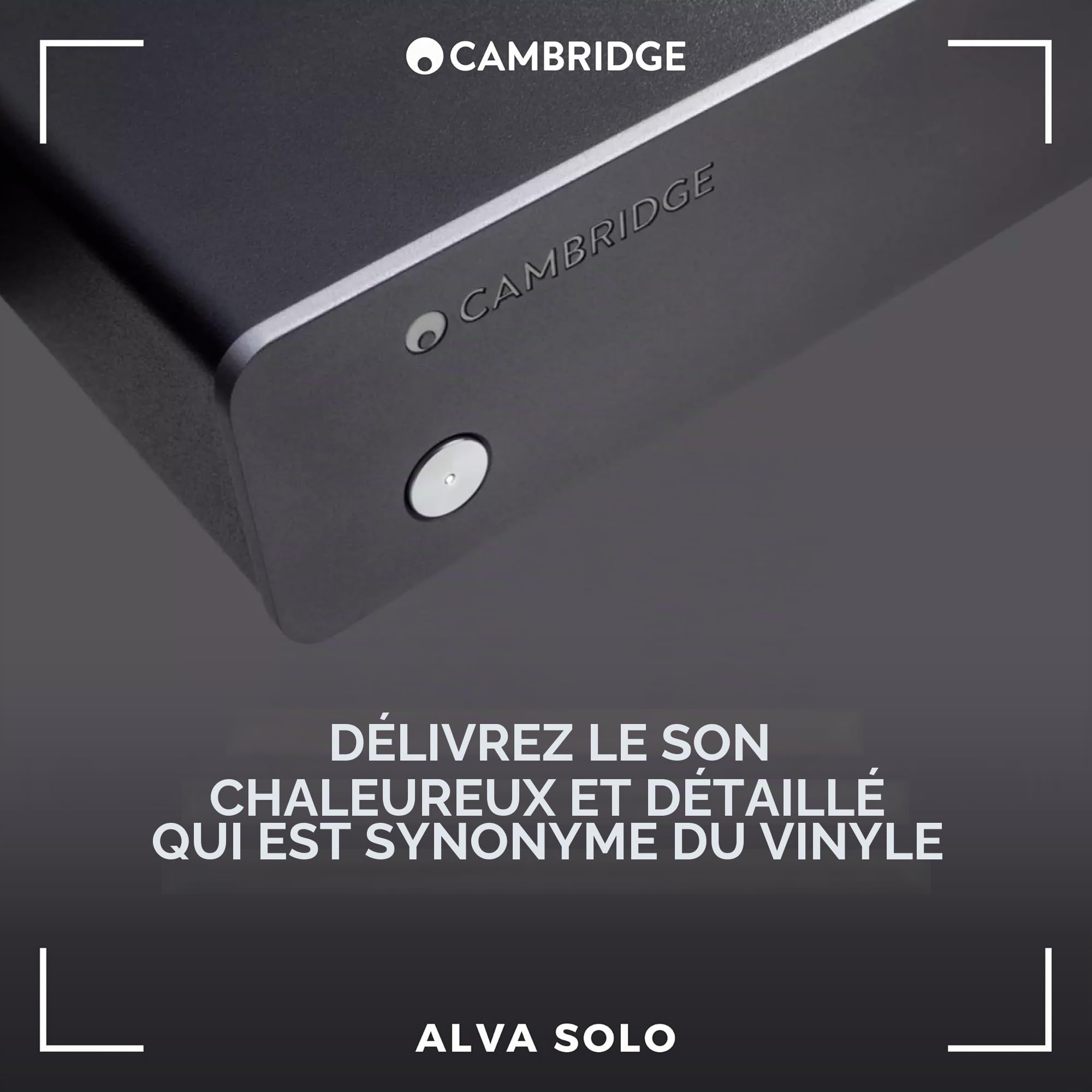 Cambridge Audio Alva Solo – Préamplificateur phono aimant mobile, préampli stéréo HiFi pour tourne-disque & vinyle, faible bruit - Gris Lunaire