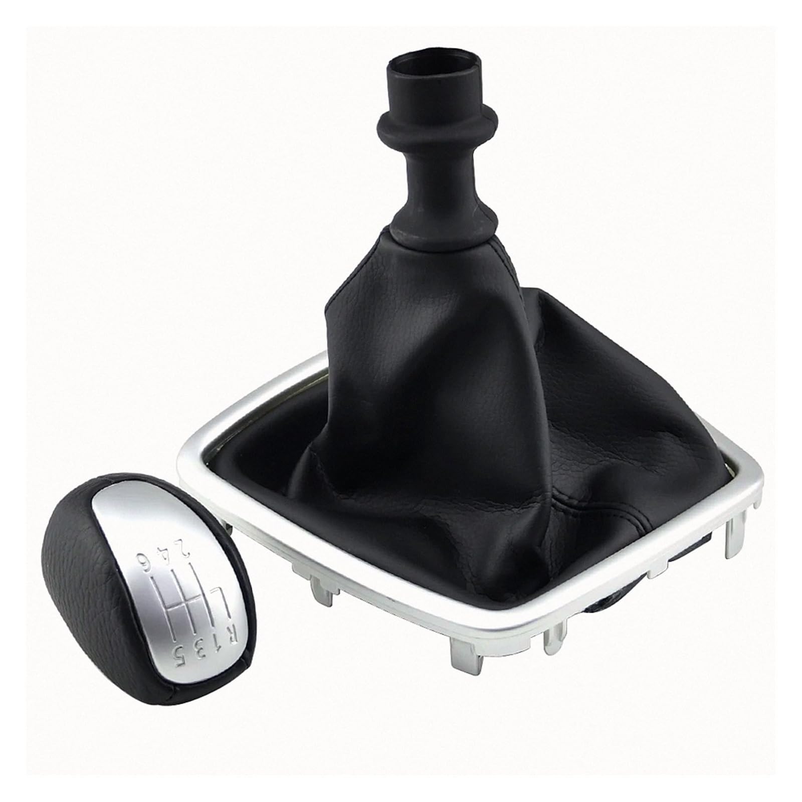 Glblpexelr Gear Knob And Case Upgrade Shift Knob For Laguna Iii Mk3 2007-2014 Black/Silver