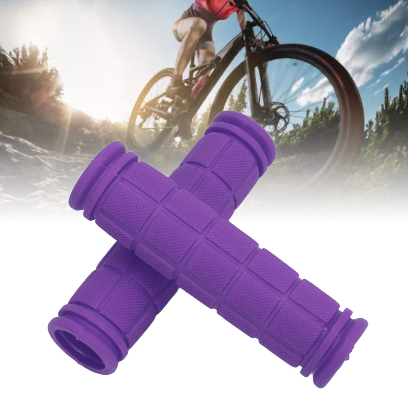 Poignées De Vélo Ergonomiques En Caoutchouc Antidérapant Violet - 1 Paire Pour Guidon VTT, Vélo De Ville Et Vélo De Montagne