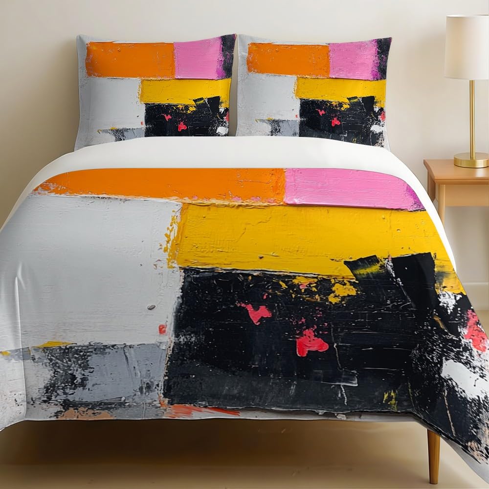 Housse de couette 220x240 en microfibre anti-plis et facile à laver pour grand lit