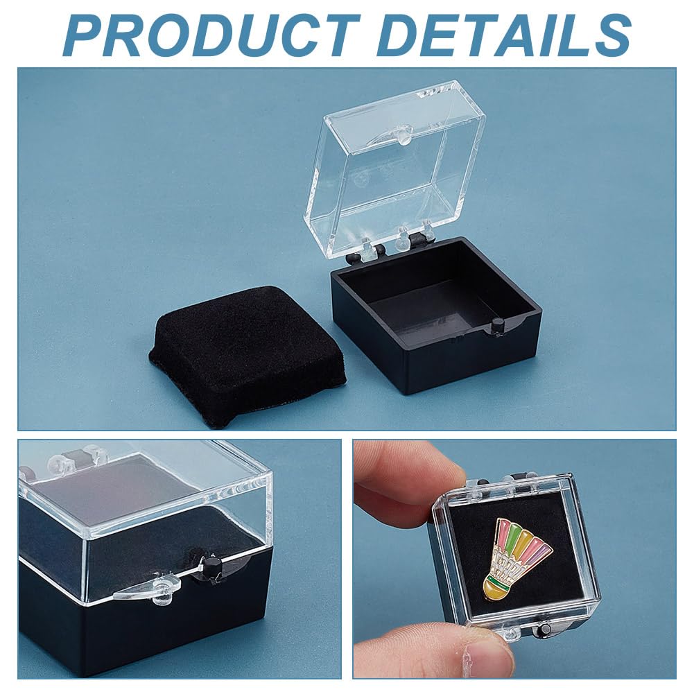 Lapel Pin Display Case Blank Acrylic - Hinged Clear Box For Collectible ...