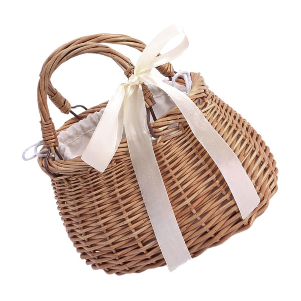 OUNONA Lot De 3 Paniers De Plage En Osier Et Paille Pour Femme Style Panier À Fleurs Marron Clair