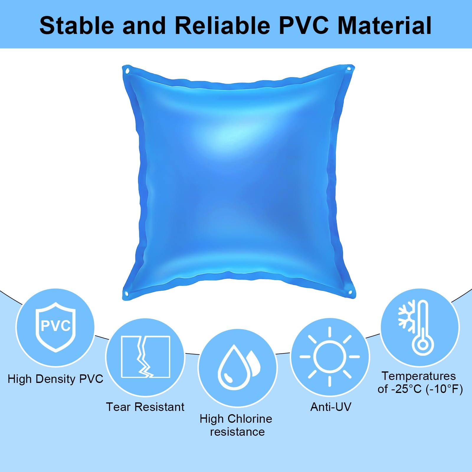 Coussin De Piscine D'hiver CAINCAY - 120 X 120 Cm - PVC Résistant - Pour Protéger La Couverture Et Les Parois Du Gel