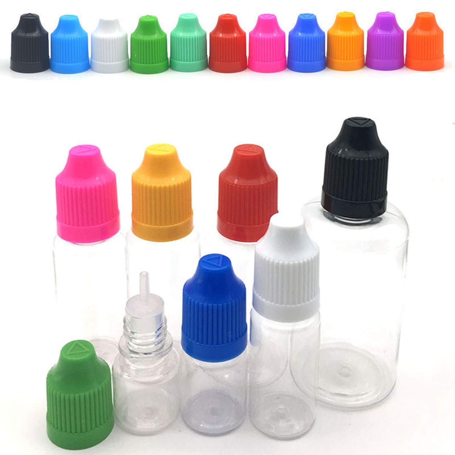 5Pcs Clear Dropper Bottle 3ml 5ml 10ml 15ml 20ml 30ml 50ml E Liquid Bottle Eye Liquid Dropper Refillable Bottle,3ml,Orange