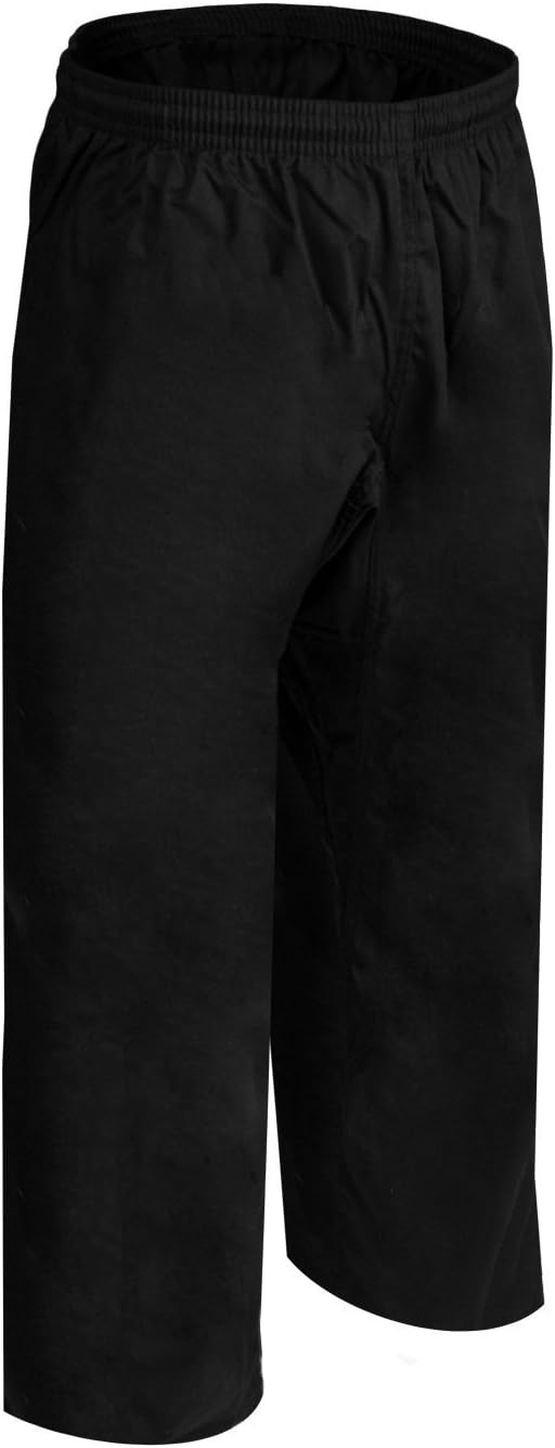 TMA Black Karate Uniform, Gi 7 oz Adult Kids w/White belt Tae Kwon Do U.S Standard Size