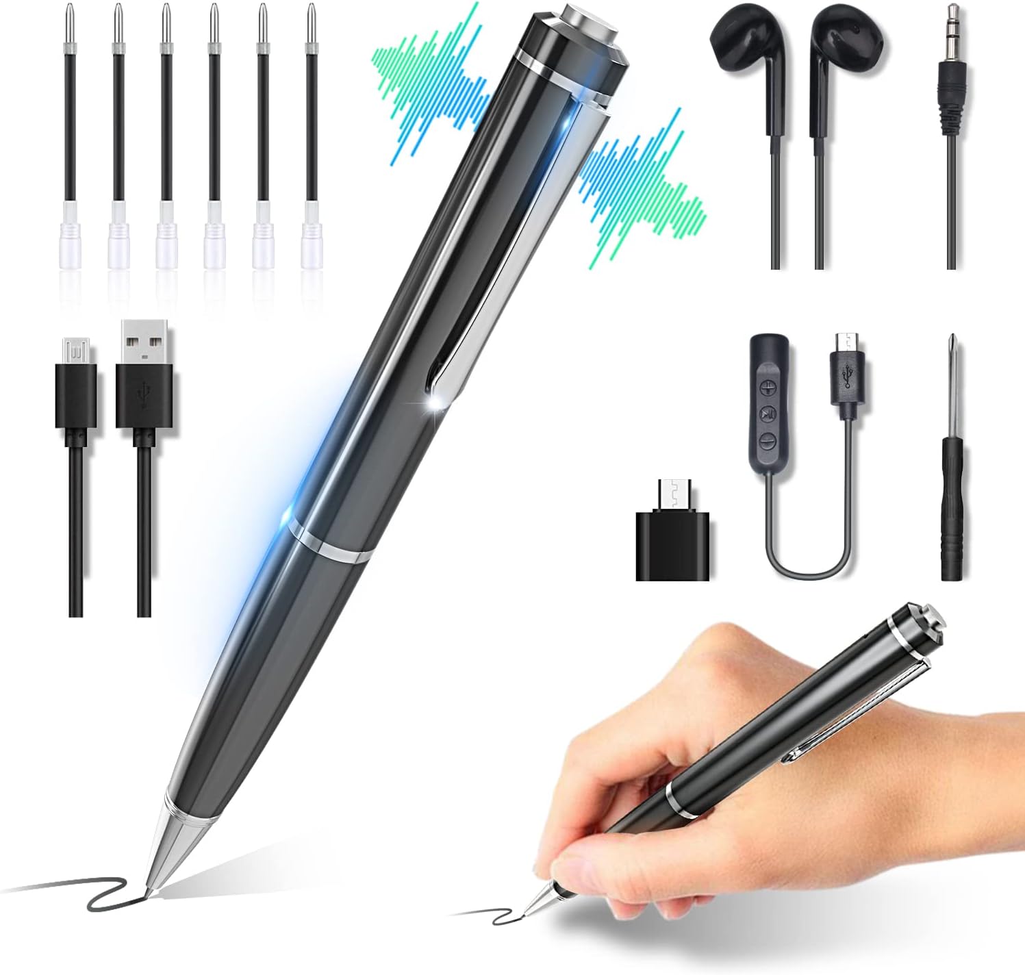 Amazon.co.jp ボイスレコーダー ペン型 ottosvo 【2023新登場 32GB大容量 Android&IOSスマホ対応