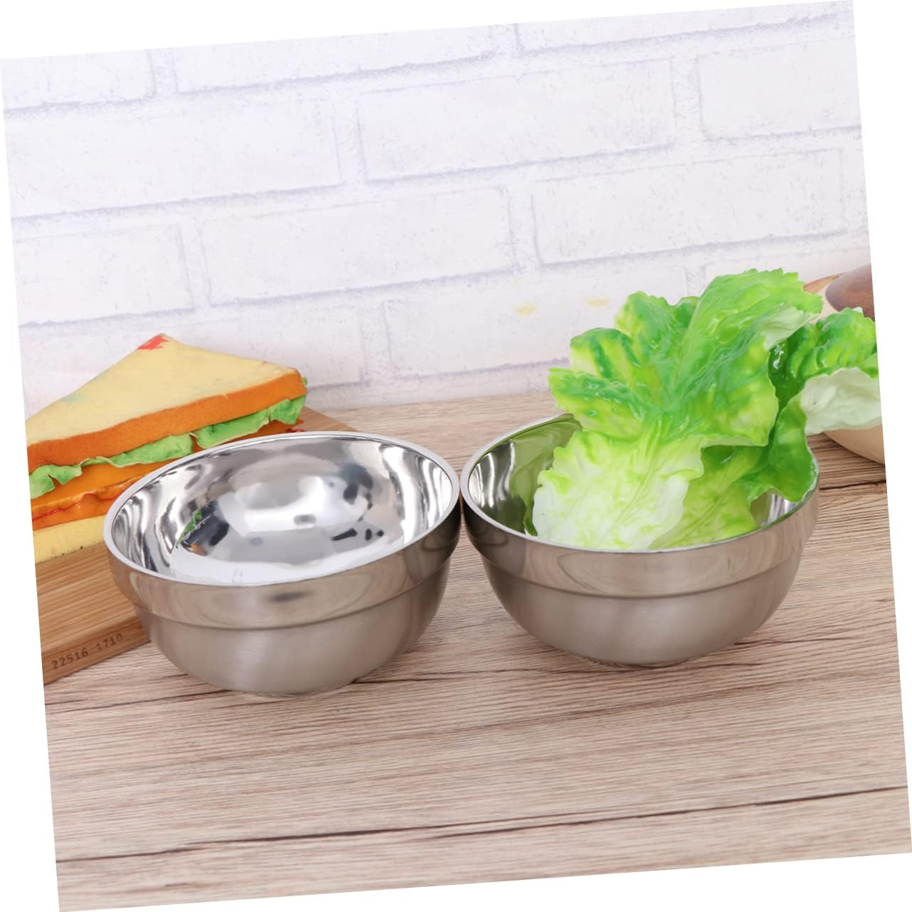 LABRIMP 6pcs Insulated Double Layer Stainless Steel Soup Bowls Hot Rice Bowls for Family Dinnerware Safe for Camping Beach and Home Use