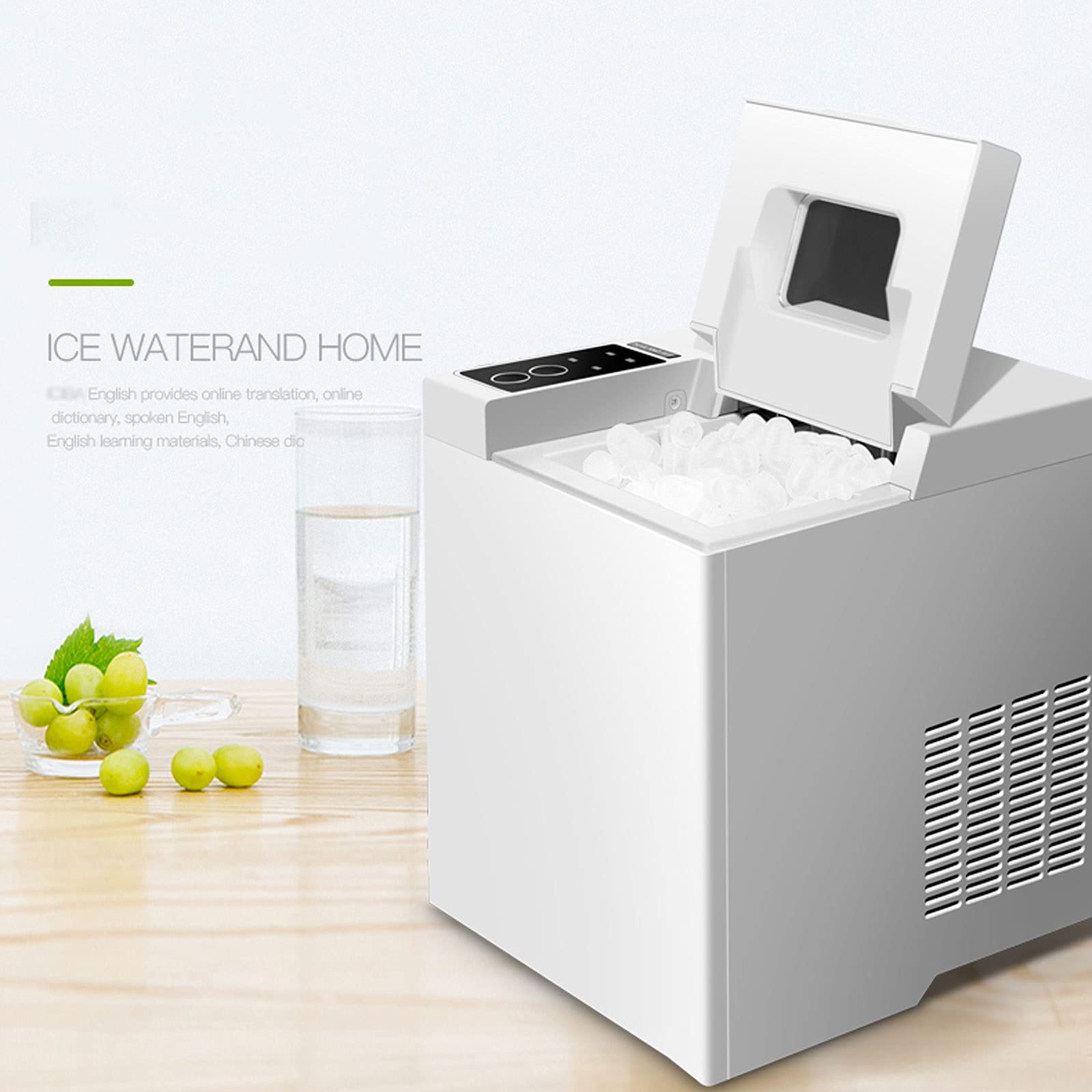 CLoxks Mini máquina de hielo portátil totalmente automática, cubitos de hielo en 6 minutos. Perfecto para el hogar, cocina, oficina, bar, máquina de hielo