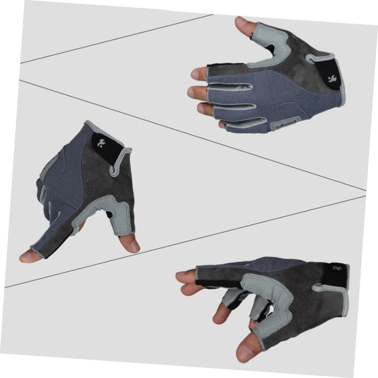 Mipcase Half Finger Hiking Gloves Climbing Gloves for Men Half Finger Mittens Durable and Flexible Grey