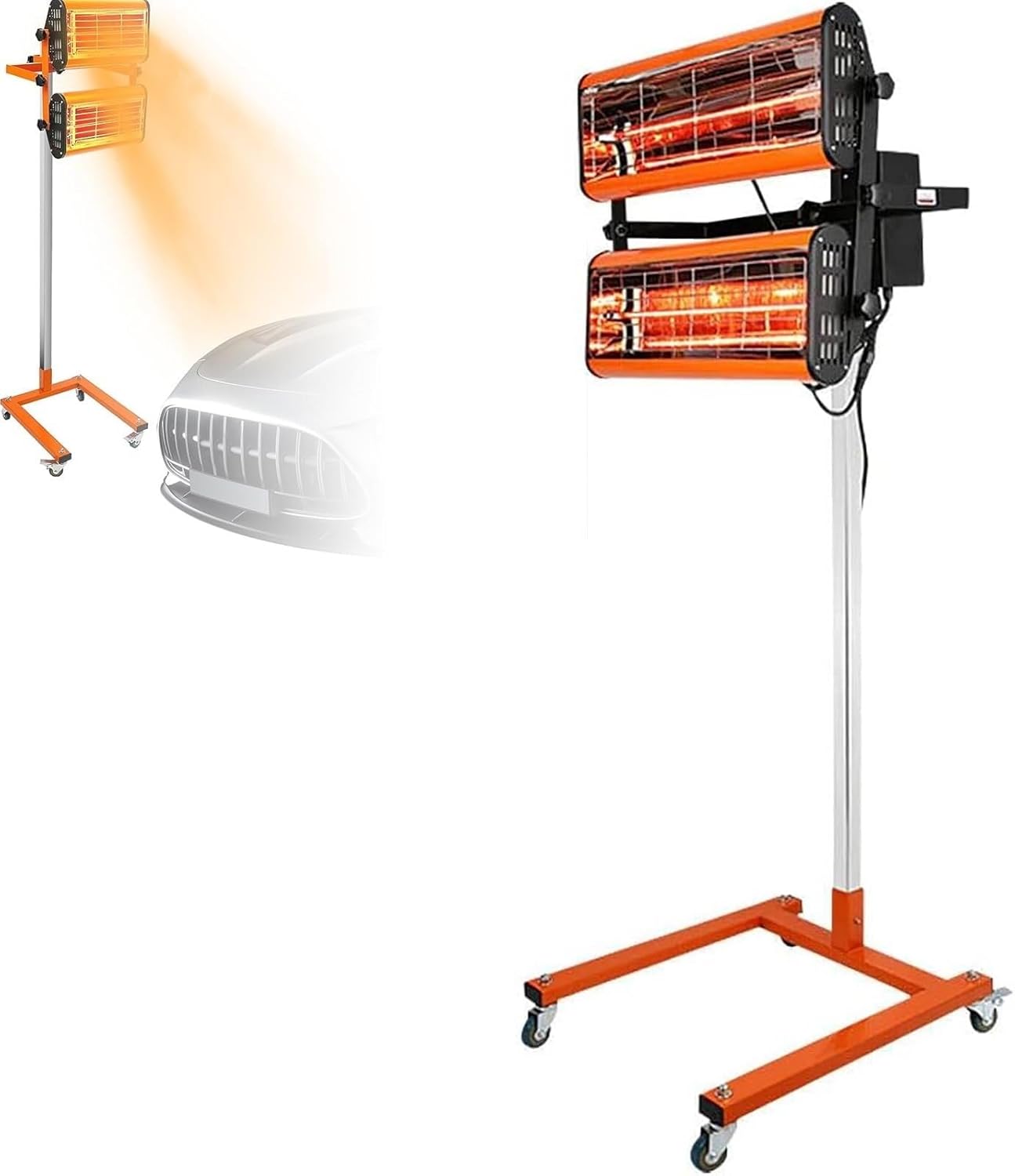 Paint Dryer Car Spray Baking Infrared Paint Curing Lamp, Infrared Heating Lamp, Mobile Short Wave Infrared Baking Paint Lamp for Car Body Repair