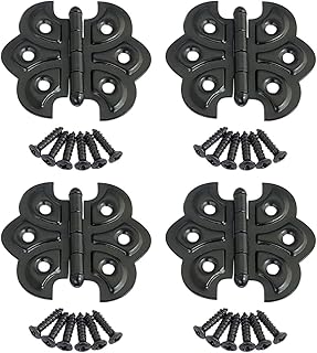 QCAA Butterfly Hinge for Cupboard Door,Matte Black, 4 Pack, Made in Taiwan