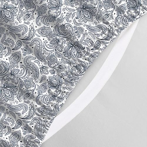 Elegant Comfort Luxury Soft Bed Sheets Paisley Pattern - 1500 Premium Hotel Quality Microfiber Softness Wrinkle and Fade Resistant (6-Piece) Bedding Set, California King, Paisley Navy Blue
