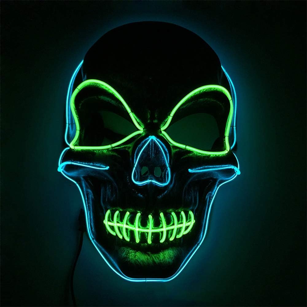 Voneta Halloween LED Light Up Mask Specially Designed for Halloween Party Cosplay LED Mask (Skeleton)
