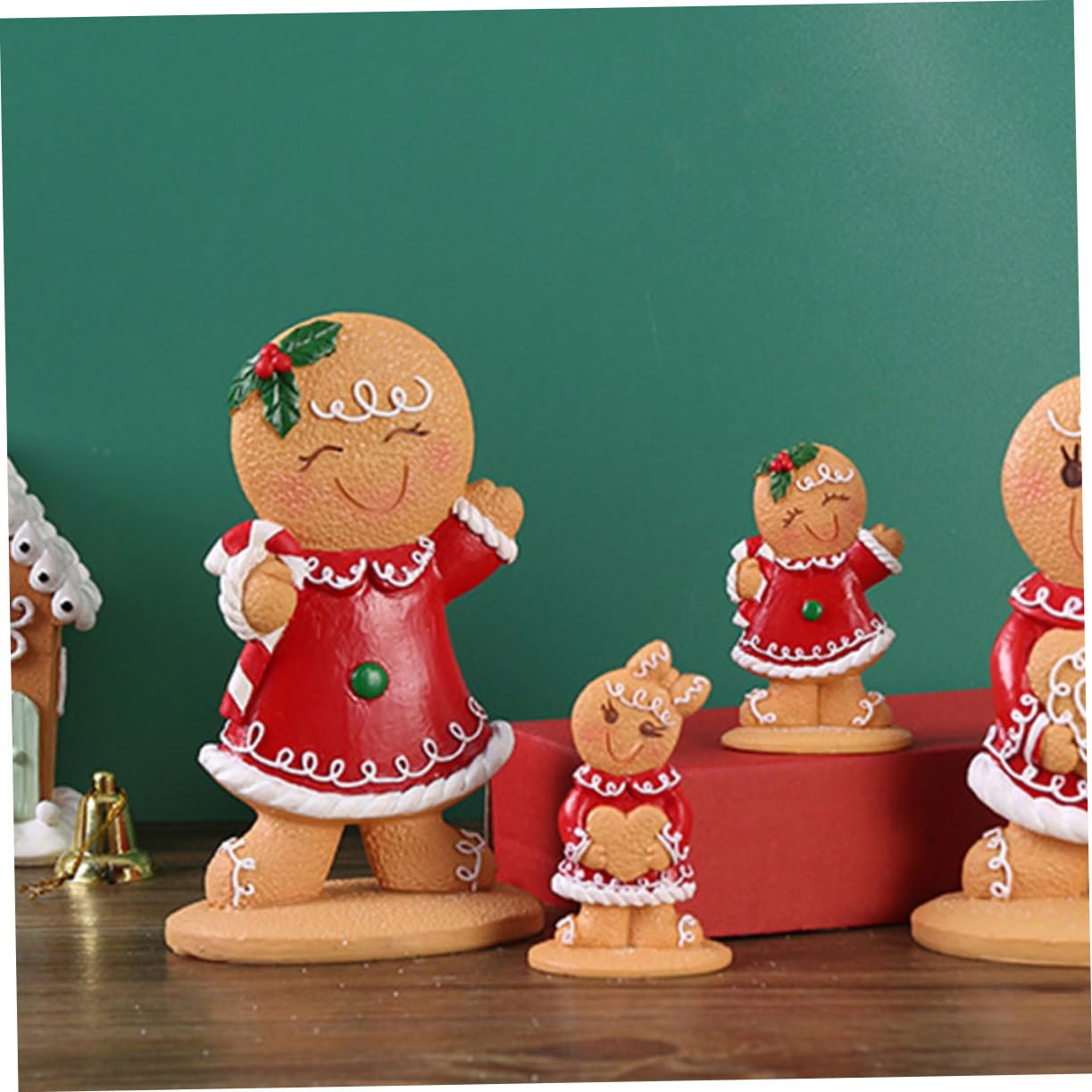 2piezas Decoración De Mesa Navideña Adorno De Hombrecito De Jengibre De Miniatures Decoración Festiva