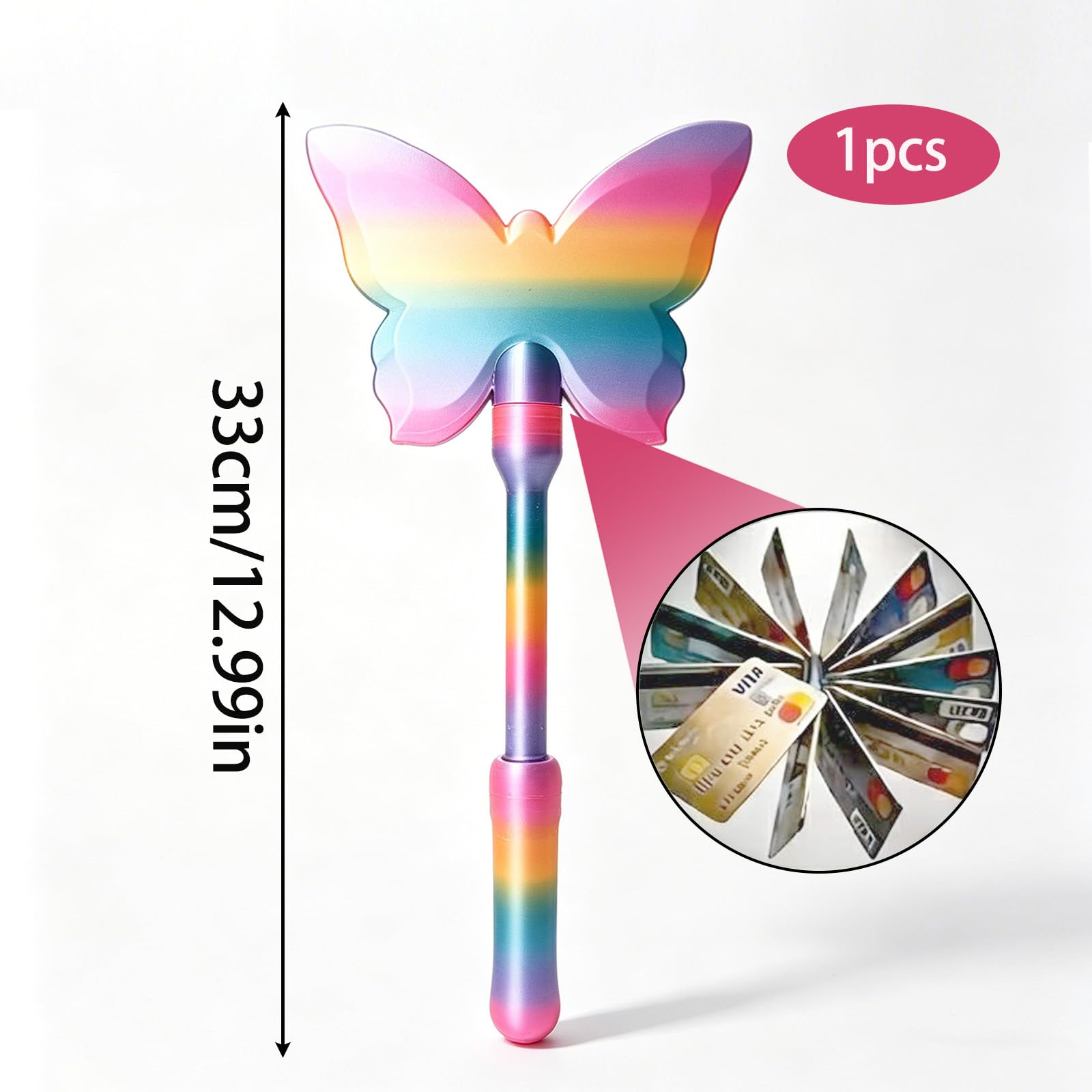 Varita Magica para Tarjeta, Mariposa 3D Varita Tarjeta Credito, Divertido Portatarjetas Portátil Wand Mágicas de Mariposa para Tarjeta de Crédito Bancaria Fiestas Mágica