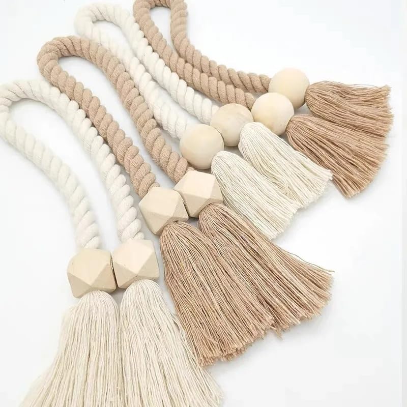 LATEAU Embrasses de Rideaux Retenues magnétiques for Rideaux de fenêtre à Pampilles en Bois, Boucles de décoration for la Maison, 4 pièces(4)