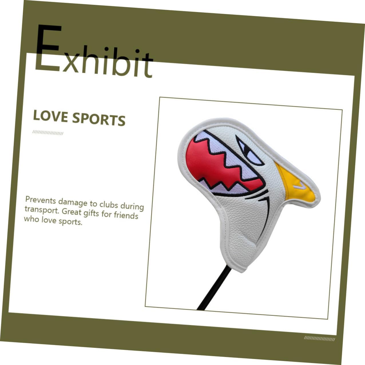 9Pcs Golf Club Covers Iron Driver Putter Set White Shark Style Sturdy Covers Golf Accessory for Men Outdoor Sports