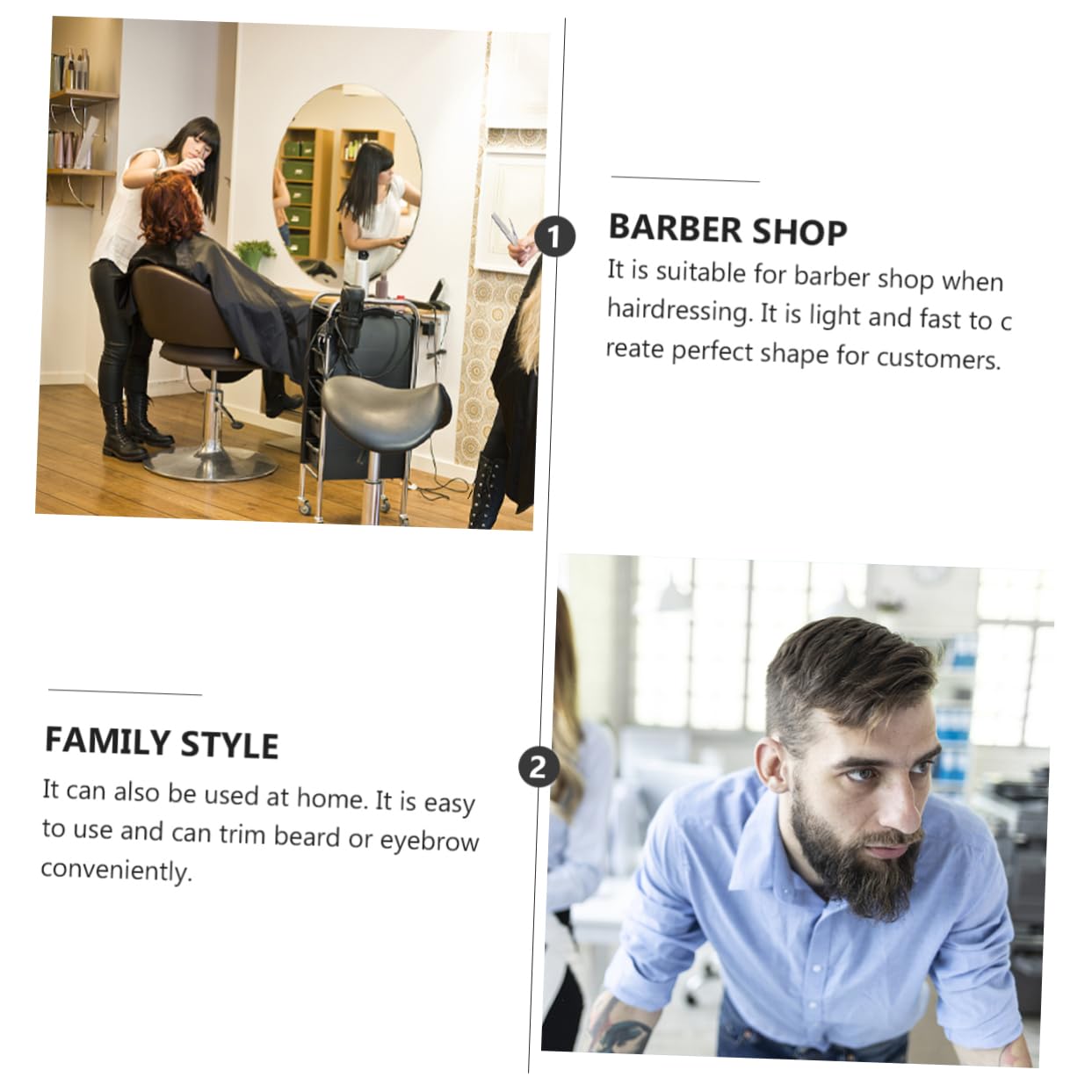 6sets Forbici Per Barba e Pettine Kit Professionale Inossidabile Con Custodia Ecopelle Per Rifinitura Di Barba e Sopracciglia