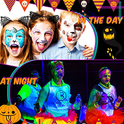 Handepo-24-Pcs-Glow-in-the-Black-Light-Face-Paint-Crayons-Neon-Face-Body-Paint-UV-Light-Paint-Kit-Fluorescent-Halloween-Masquerade-Makeup-for-Adult-Mardi-Gras-PartiesBright-Color-Cute-Style