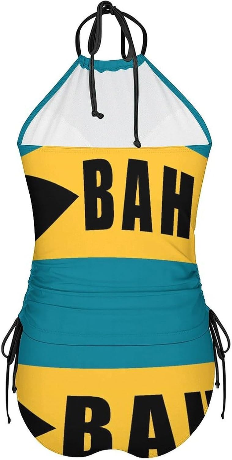 Flag of Bahamas Women Tankini 2 Piece Swim Bathing Suits | tummy control,high neck top with bottom,swimwear,swimsuits