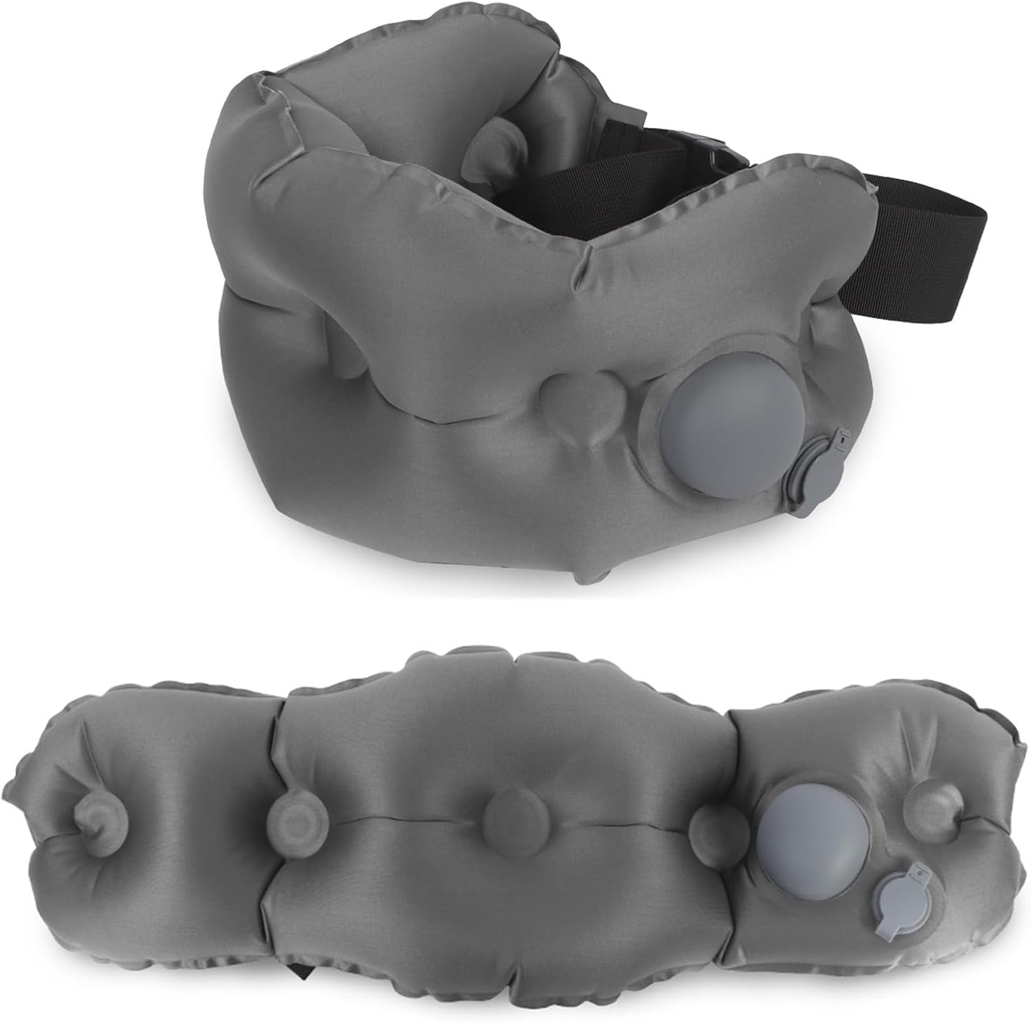 Guerity Inflatable Lumbar Pillow for Airplane Travel, Lumbar Support Pillow Inflatable Travel Pillows, Back support Pillow Lumbar Support Cushion for Office Chair Car (Grey)