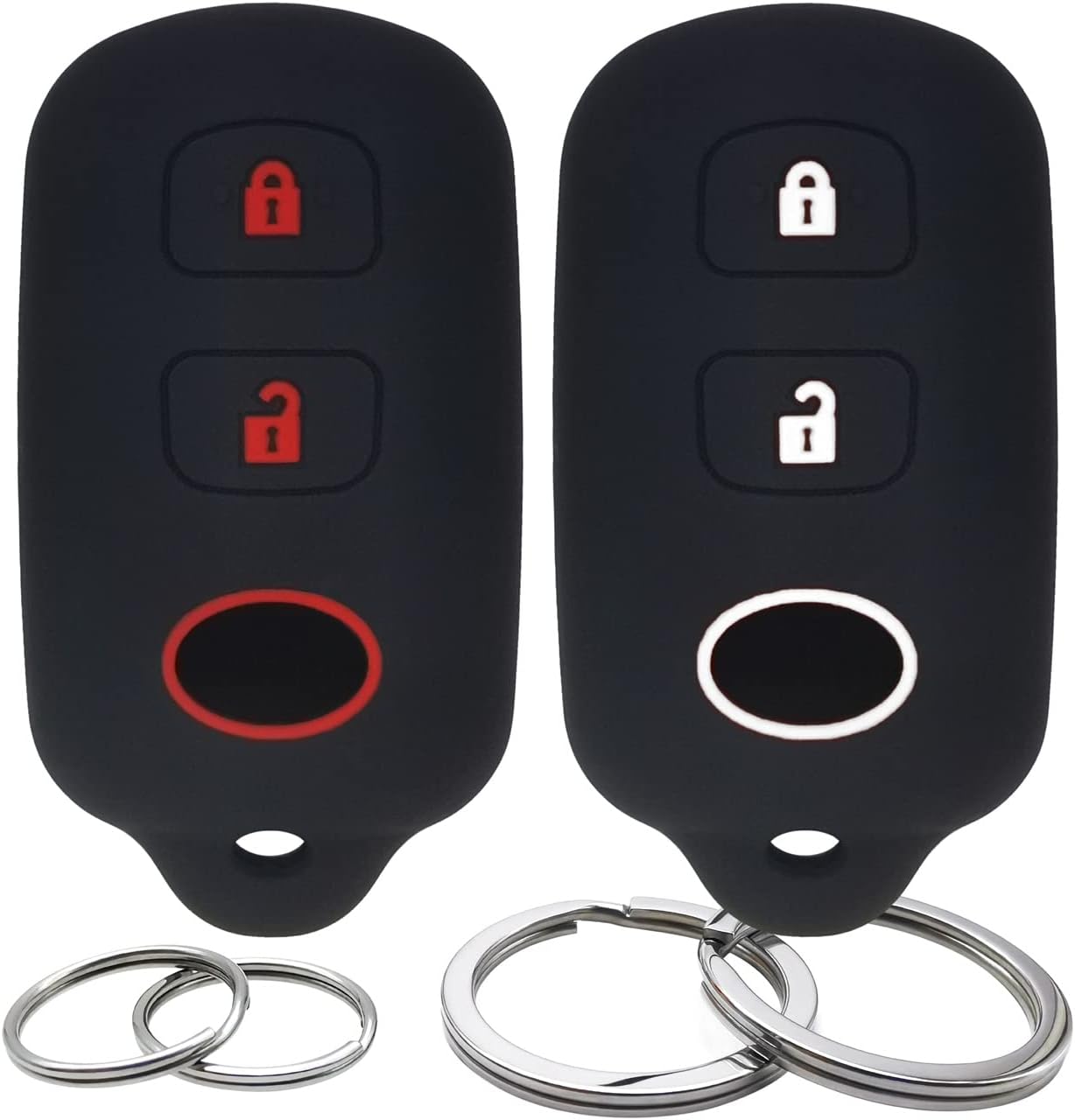 Amazon.com: 2Pcs Silicone 3 Buttons Key Fob Cover Remote Case Keyless ...
