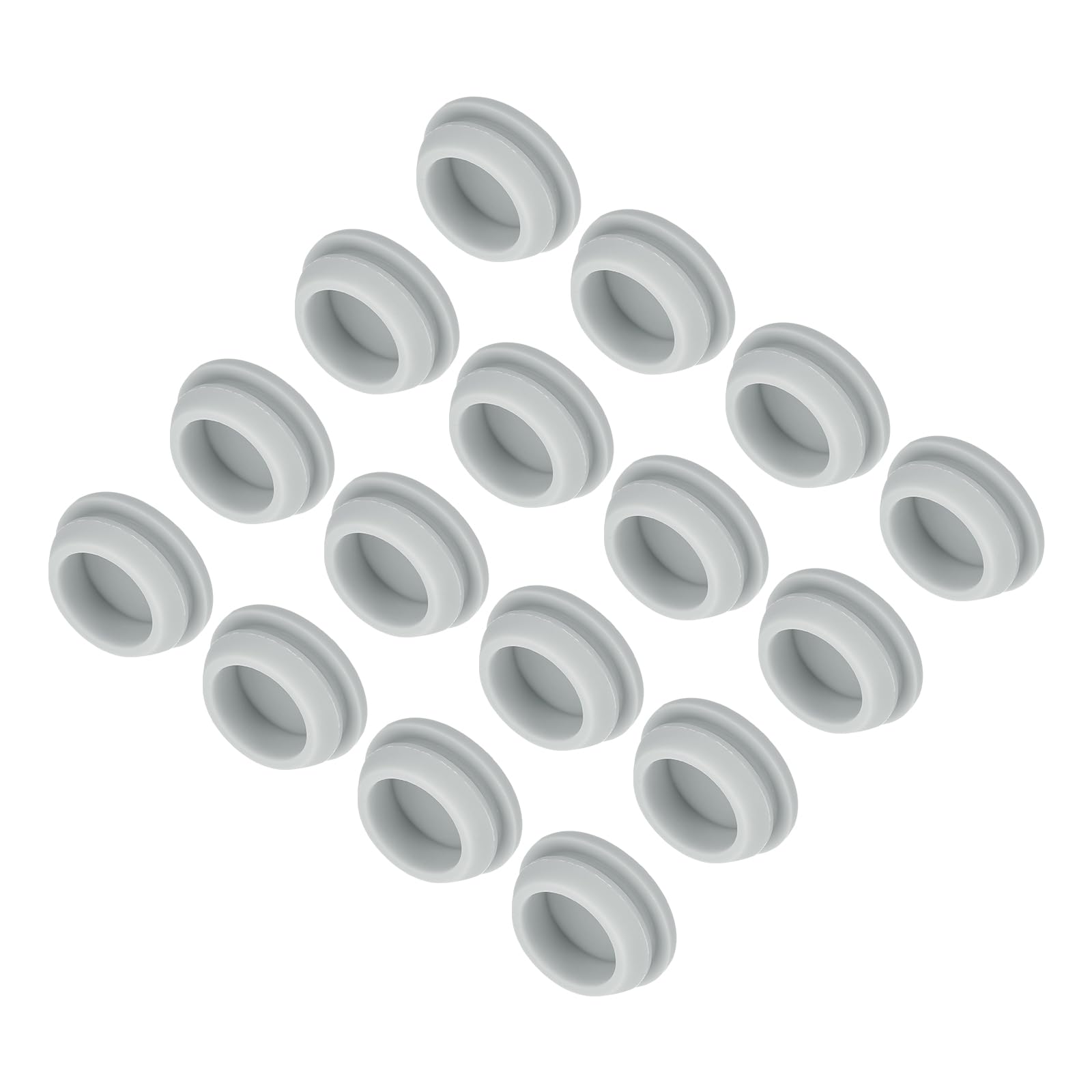 MECCANIXITY 16pcs Silicone Snap in Locking Hole Plugs,19mm/0.7 Inch Mounting Diameter Narrow Groove Width 2mm Panel Seal Cover Round for Kitchen Bulkheads Waterproof Sealing Plugs Grey