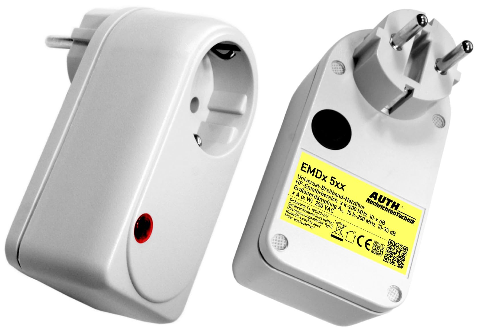 AUTH Netfilter, universeel breedband, tussenstekker (3 A, 9 kHz - 200 MHz, antraciet